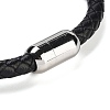 Natural Lapis Lazuli Round Bead Braided Leather Cord Bracelets for Men Women BJEW-A009-11P-03-3