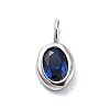 925 Sterling Silver Cubic Zirconia Oval Charms STER-S006-01S-I-1