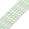 Baking Painted Pearlized Glass Pearl Round Bead Strands PEAR-H019-02C-08-1