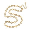 Brass Oval Link Chain Necklaces for Women NJEW-F329-04G-4