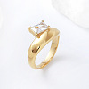 304 Stainless Steel Glass Finger Rings MD8256-1-1