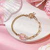 Electroplated Hexagon Prism Natural Quartz Link Bracelets BJEW-JB10753-04-2