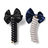 Bowknot Polyester & Rubberized Style Plastic Spiral Hair Tie for Women & Girl MRMJ-M004-06-2
