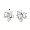 Rack Plating Brass Micro Pave Clear Cubic Zirconia Stud Earrings for Women EJEW-M260-21P-1