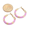 PVD Vacuum Plating 201 Stainless Steel Enamel Hoop Earrings for Women EJEW-B016-33I-5