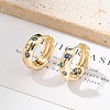 Brass Micro Pave Cubic Zirconia Hoop Earrings EJEW-H152-01A-G-1