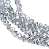 Electroplate Transparent Glass Beads Strands GL-CBA7A17-01A-05-2
