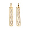 Brass Micro Pave Clear Cubic Zirconia Pendants ZIRC-P086-19G-2