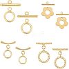 CHGCRAFT 8Sets 4 Style Brass Toggle Clasps KK-CA0001-55G-1