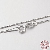 Rhodium Plated 925 Sterling Silver Box Chain Necklaces NJEW-N0048-02-18-1
