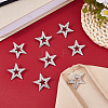 8Pcs Star Alloy Rhinestone Lapel Pinks for Backpack Clothes JEWB-DC0001-35P-4