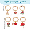 12Pcs 6 Style Alloy Shoes Charms HJEW-DR00127-2