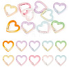 10Pcs 10 Colors Baking Paint Alloy Spring Gate Rings FIND-TA0009-95-1