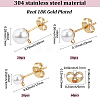 304 Stainless Steel Stud Earring Findings EJEW-SP0001-17M-2