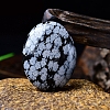 Natural Snowflake Obsidian Oval Palm Stone Massager PW-WG63539-08-1