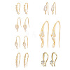 7 Pairs 7 Style Brass Micro Pave Cubic Zirconia Earring Hooks KK-TA0001-20-2