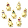 30Pcs Brass Micro Pave Cubic Zirconia Pendants ZIRC-CJ0001-17-1