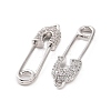 Brass Micro Pave Clear Cubic Zirconia Pendants KK-E068-VC469-3