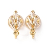 Brass Micro Pave Cubic Zirconia Ear Cuff Findings KK-F898-19C-G-1