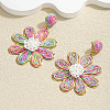 Flower Alloy Raffia Dangle Stud Earrings FS-WGFD46F-05-1