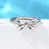 Rhodium Plated 925 Sterling Silver Adjustable Rings RJEW-D300-01P-4