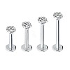 G23 Titanium Steel Clear Cubic Zirconia Threadless Labret Stud WG700A9-14-1