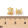 Brass Micro Pave Clear Cubic Zirconia Bead Caps KK-V015-24G-01-2
