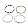 Natural  Lava Rock Essential Oil Stretch Bracelet with Glass for Women BJEW-JB07661-4