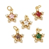 Brass Micro Pave Cubic Zirconia Pendants KK-A291-13B-G-1
