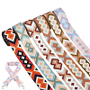 WADORN 12 Yards 6 Colors Flat Embroidery Rhombus Polyester Ribbons OCOR-WR0001-14-1