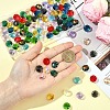 120Pcs 12 Colors Electroplate Glass Links Connectors EGLA-YW0005-65-5