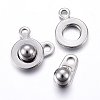 Non-Tarnish 201 Stainless Steel Snap Clasps X-STAS-C042-03P-1