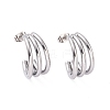 Non-Tarnish 304 Stainless Steel C-shape Stud Earrings EJEW-G298-13A-P-1