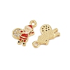 Brass Micro Pave Cubic Zirconia Charms KK-Z129-01G-04-2