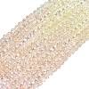 10 Strands Transparent Gradient Color Glass Beads Strands GLAA-CJ0002-09C-3
