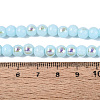 Electroplate Opaque Glass Beads Strands EGLA-Q132-6MM-01C-12-4
