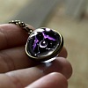 Double Glass Round with Constellation Pendant Alloy Chain Necklaces WG188F6-03-1