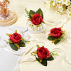 4Pcs Silk Imitation Rose Wrist Corsages AJEW-CP0008-46-3