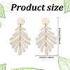 ANATTASOUL 2 Pairs 2 Colors Acrylic Tropical Leaf Dangle Stud Earrings EJEW-AN0001-19-2