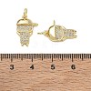 Brass Micro Pave Clear Cubic Zirconia Pendants CU-CBA9AFC-01G-33-3