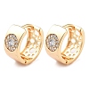 Brass Micro Pave Clear Cubic Zirconia Hoop Earrings for Women EJEW-U029-01G-02-1