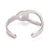 304 Stainless Steel Interlock Knot Shape Open Cuff Ring for Women RJEW-C025-13P-2