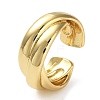 Rack Plating Brass Criss Cross Open Cuff Rings for Women LS-RJEW-Q777-04G-1