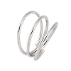 Non-Tarnish 304 Stainless Steel Multi-layer Open Cuff Ring for Women STAS-S125-11P-1