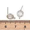 Brass Micro Pave Clear Cubic Zirconia Stud Earring Findings KK-Z133-01P-01-3
