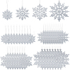36Pcs Snowflake Plastic Pendant Decorations DIY-CP0013-33B-1