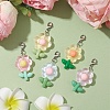 Translucent Resin Flower Pendant Decorations HJEW-JM01891-2