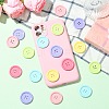 60Pcs 6 Colors Acrylic Buttons BUTT-CJ0001-03-6