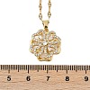 Brass Micro Pave Clear Cubic Zirconia Rotatable Clover Pendant Necklaces NJEW-K280-01G-3