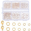 290Pcs 5 Styles Rack Plating Brass Jump Rings KK-BBC0017-95-1